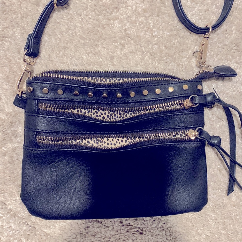 Black leather handbag!